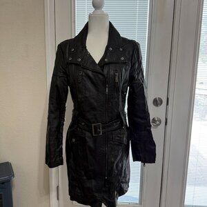 NWOT Kenneth Cole Reaction Faux Leather Trench Coat SZ Large